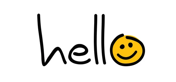 Слоган Hello Знак Привет Мир Ноября Забавная Фраза Рисования Мультфильмов — стоковый вектор