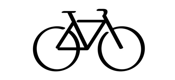 Мультипликационный спорт - это баннер, вальс или открытка. Значок велосипеда. Смешные векторные велосипедные знаки. Спортивный символ. Клипарт, логотип или пиктограмма. Линия /