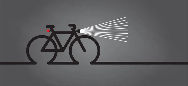 Велосипед Темряві Велосипедними Вогнями Всесвітній День Велосипеда Спортивний Велосипедистський Банер — стоковий вектор