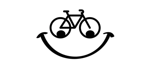 Cara Feliz Día Mundial Bicicleta Gira Del Día Salud Banner — Vector de stock