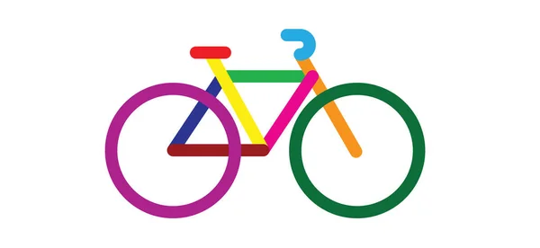Farbiges Fahrrad Logo Für Weltfahrradtag Oder Gesundheitstag Renntour Sport Farbige — Stockvektor