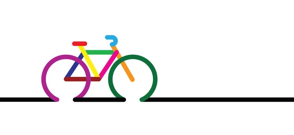 Farbiges Fahrrad Logo Für Weltfahrradtag Oder Gesundheitstag Renntour Sport Farbige — Stockvektor