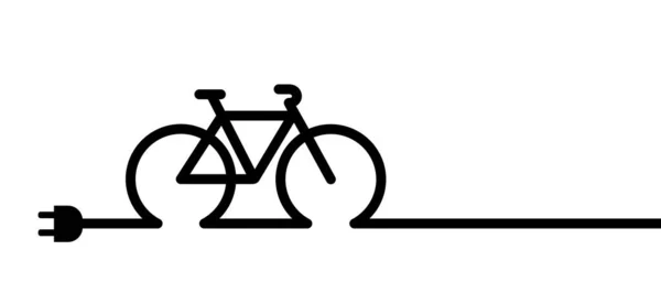 Екологічний Електричний Велосипед Знак Заряду Електронного Велосипеда Електричний Зарядний Пристрій — стоковий вектор