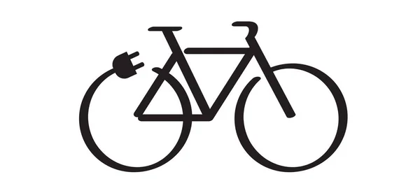 Bicicleta Eléctrica Ecológica Dibujos Animados Ciclismo Señal Carga Bicicleta Eléctrica — Archivo Imágenes Vectoriales