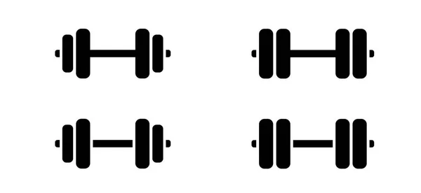 Dumbbell Fitness Tělocvična Piktogram Barbellova Ikona Sportovní Kulturistika Rovinná Vektorová — Stockový vektor