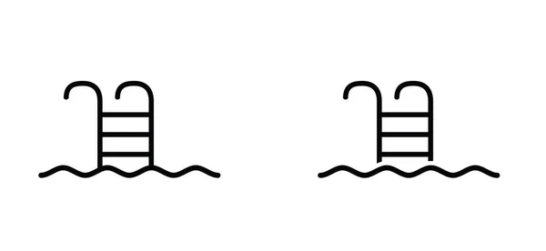 Barres Appui Sécurité Échelle Marches Dans Piscine Bleue Piscine Vertor — Image vectorielle