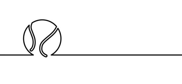 网球象征图标 网球球 平面矢量线型 运动的游戏 户外运动标志 — 图库矢量图片