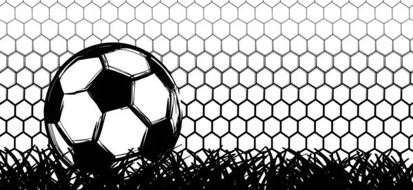 Bola Fútbol Grunge Plana Vector Negro Fútbol Gruñón Dibujos Animados — Vector de stock