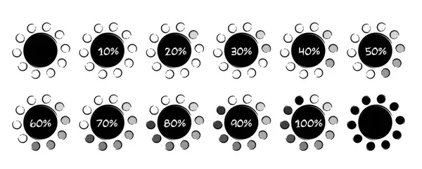 Ausverkauf Cartoon Timer Icons Gesetzt Zwölf Timer Indikatoren Die Von — Stockvektor