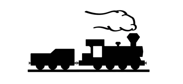 Vieja Estación Tren Dibujos Animados Tren Vapor Locomotora Con Humo — Archivo Imágenes Vectoriales