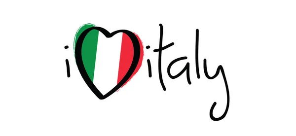 Slogan Love Italy Con Bandiera Colori Italia Slogan Italiani Amore — Vettoriale Stock