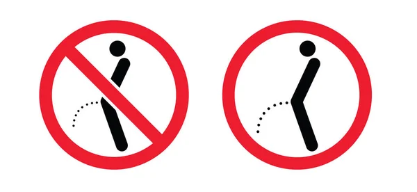 Peeing Sign Pissing Dont Pee Next Toilet Stop Halt Allowed — Stock Vector