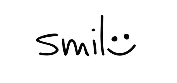 Slogan Glimlach Letter Als Gelukkig Gezicht Vectorontwerp Inspiratieboodschap Moment Motivatie — Stockvector