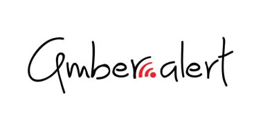 Slogan acil durum, Amber alarmı uyarısı. Acil durum sinyali veriyor. Düz vektör dikkat tırnak işareti. Kayıp çocukları kurtar. 