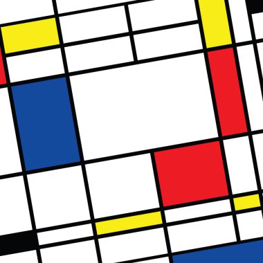 Damalı Piet Mondrian tarzı öykünme. Hollanda sanat tarihi ve Hollanda ressamı. Hollanda mozaiği ya da kontrol hattı deseni. Retro pop sanat deseni