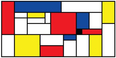 Damalı Piet Mondrian tarzı öykünme. Hollanda sanat tarihi ve Hollanda ressamı. Hollanda mozaiği ya da kontrol hattı deseni. Retro pop sanat deseni