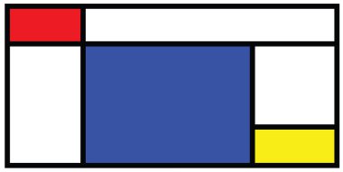 Damalı Piet Mondrian tarzı öykünme. Hollanda sanat tarihi ve Hollanda ressamı. Hollanda mozaiği ya da kontrol hattı deseni. Retro pop sanat deseni