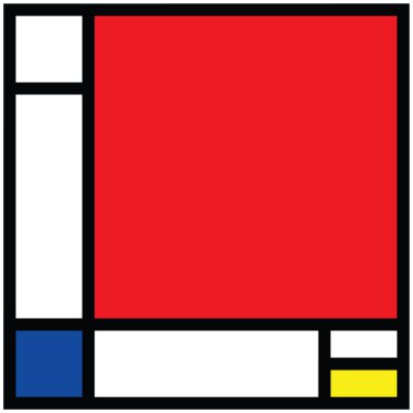 Damalı Piet Mondrian tarzı öykünme. Hollanda sanat tarihi ve Hollanda ressamı. Hollanda mozaiği ya da kontrol hattı deseni. Retro pop sanat deseni