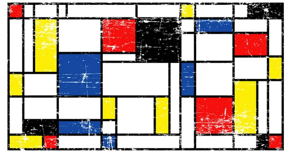 Checkered Piet Mondrian Stil Emulering Nederländernas Konsthistoria Och Holländsk Konstnär — Stock vektor