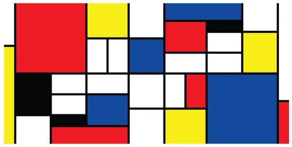 Emulación Cuadros Del Estilo Piet Mondrian Netherlands Art History Holland — Vector de stock