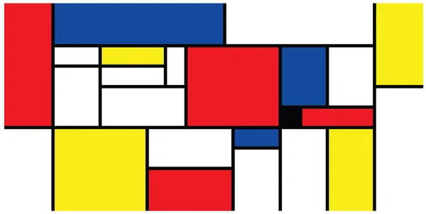 Emulación Cuadros Del Estilo Piet Mondrian Netherlands Art History Holland — Vector de stock