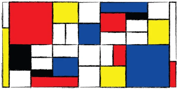 Emulación Cuadros Del Estilo Piet Mondrian Netherlands Art History Holland — Archivo Imágenes Vectoriales