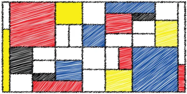 Checkered Piet Mondrian Stil Emulering Nederländernas Konsthistoria Och Holländsk Konstnär — Stock vektor