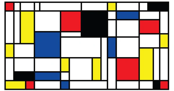 Kostkovaný Piet Mondrian Styl Emulace Nizozemská Historie Umění Holandský Malíř — Stockový vektor