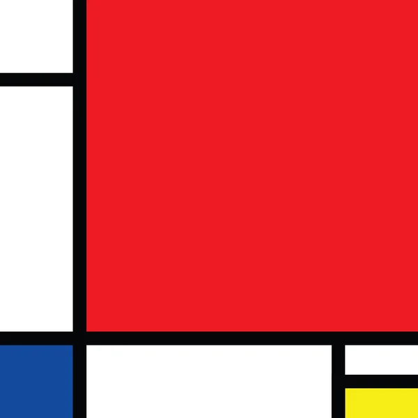 Emulación Estilo Piet Mondrian Verificada Historia Del Arte Holandés Pintor — Archivo Imágenes Vectoriales