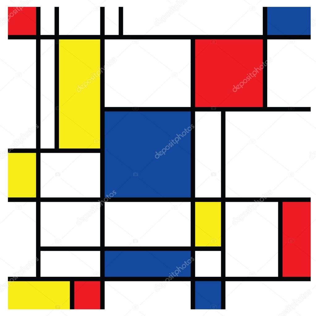 Checkered Piet Mondrian style emulation. The Netherlands art history and Holland painter. Dutch mosaic or checker line pattern. Retro pop art pattern
