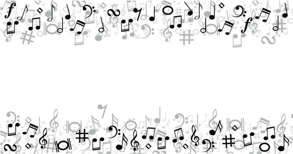 Notes Musicales Portées Icône Symboles Motif Ligne Pour Personnel Thème — Image vectorielle
