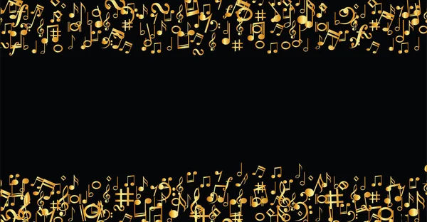 Golden Gold Lying Music Notes Music Notes Vector Eps Icon — Stockový vektor