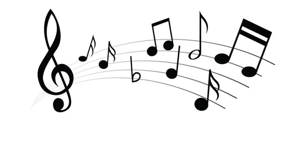 Musiknoten Notenmuster Symbole Für Notensystem Und Notenthema Transparente Hintergrundwelle Piano — Stockvektor