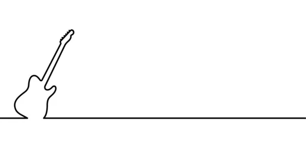 Рисунок Линии Музыкальных Инструментов Электрогитары Значок Музыкального Символа Сотрудников Баннер — стоковый вектор
