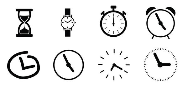 Time Clock Timer Alarm Icon Symbol Hour Sand Watch Stop — стоковый вектор