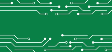 Devre kartı ya da elektronik ana kart. Çizgiler ve noktalar birleşiyor. Yüksek teknolojili vektör verileri. İletişim ve mühendislik konsepti. Dijital teknoloji geçmişi. Şirket mühendisliği çizim tasarımı.