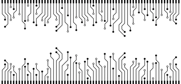 Leiterplatte Oder Elektronische Hauptplatine Linien Und Punkte Verbinden Sich Vektor — Stockvektor