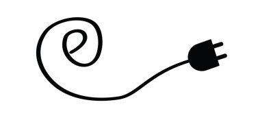 Slogan e şarj noktası işareti. Elektrik kablosu, elektronik bisiklet, bisiklet, araba ya da scooter park yeri için pil şarjı, elektrik istasyonu işaretleri. Düz vektör araç tıkama işaretleri.