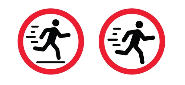 Стоп Беги Пиктограмма Зоны Прыжка Запрещено Бегать Прыгать Запрещается Быстрая — стоковый вектор