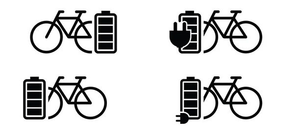 Ladestation Kabelbatterie Für Ein Bike Oder Bike Parkmöglichkeiten Für Stecker — Stockvektor