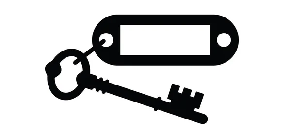 Plastový Kroužek Klíče Štítek Prázdný Štítek Pro Hotel Heslo Práce — Stockový vektor