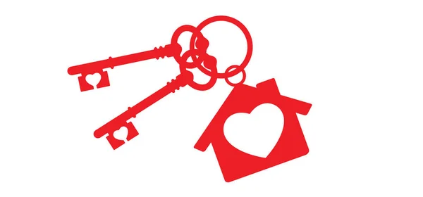 Новый Дом Любовь Жениться Жить Вместе Куча Старых Ключей Кольцо — стоковый вектор