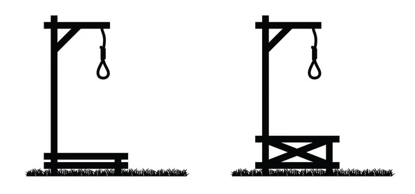 Gallows Glyphe Icône Logo Pendre Noeud Signe Corde Suspendu Pendu — Image vectorielle