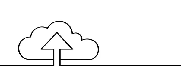 Desenho Desenhos Animados Nuvem Com Seta Ícone Serviço Nuvem Pictograma —  Vetores de Stock