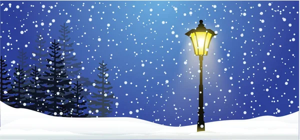 Cartoon Staré Klasické Pouliční Lampy Nebo City Pouliční Lucerny Sněhem — Stockový vektor