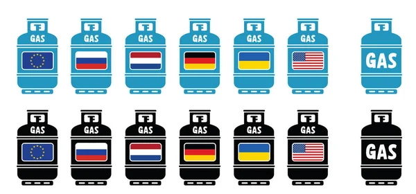 Icono Logotipo Del Cilindro Gas Propano Dibujos Animados Símbolo Recipiente — Vector de stock