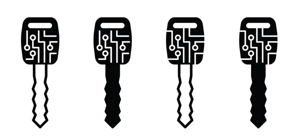 Chiave Digitale Login Password Microchip Circuito Stampato Scheda Madre Elettronica — Vettoriale Stock