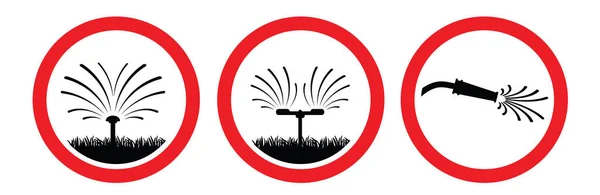 Achtung Verboten Kein Give Water Oder Garten Sprinkler Logo Stopp — Stockvektor