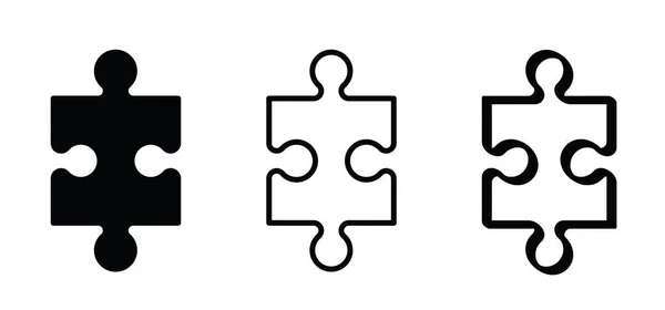 Puzzle Pezzi Modello Linea Connessione Puzzle Pezzi Icona Pittogramma Schema — Vettoriale Stock