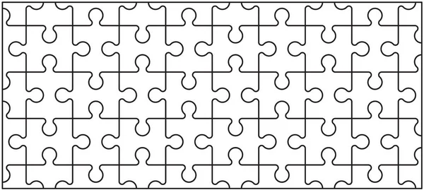 Puzzle Kawałki Połączenia Wzór Linii Puzzle Kawałki Ikony Lub Piktogramu — Wektor stockowy